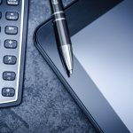 Tablet, calculator, business — The best technique of using the Ethereum and the digital wallet for transactions